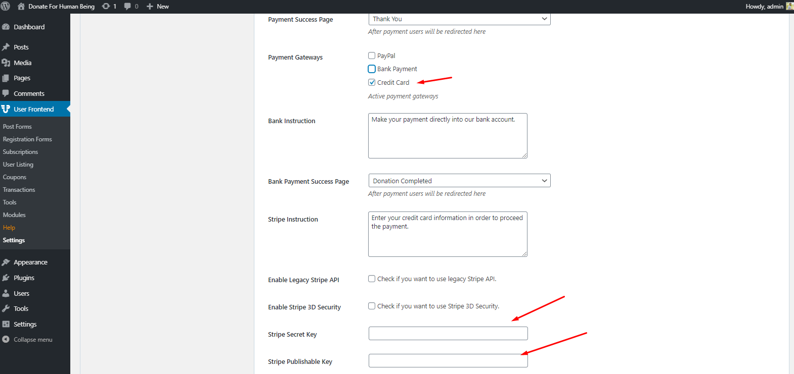 Enabling Payment Gateways