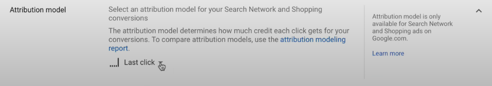 Google Ad Attribution model