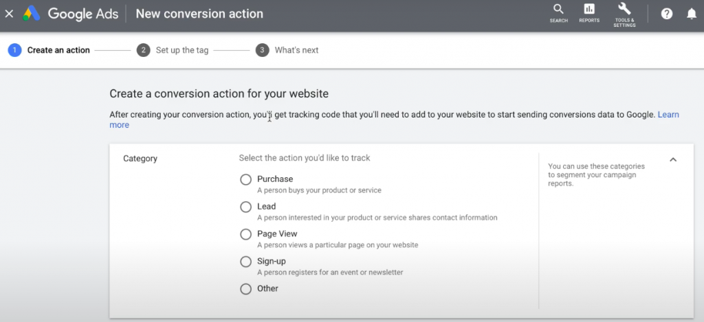 Google conversion tracking for websites