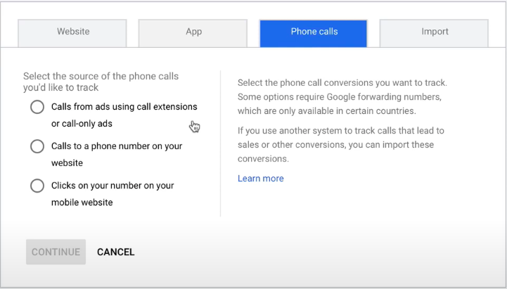 Google Phone Call Tracking