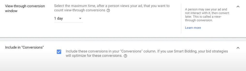 View Through conversion Google ads