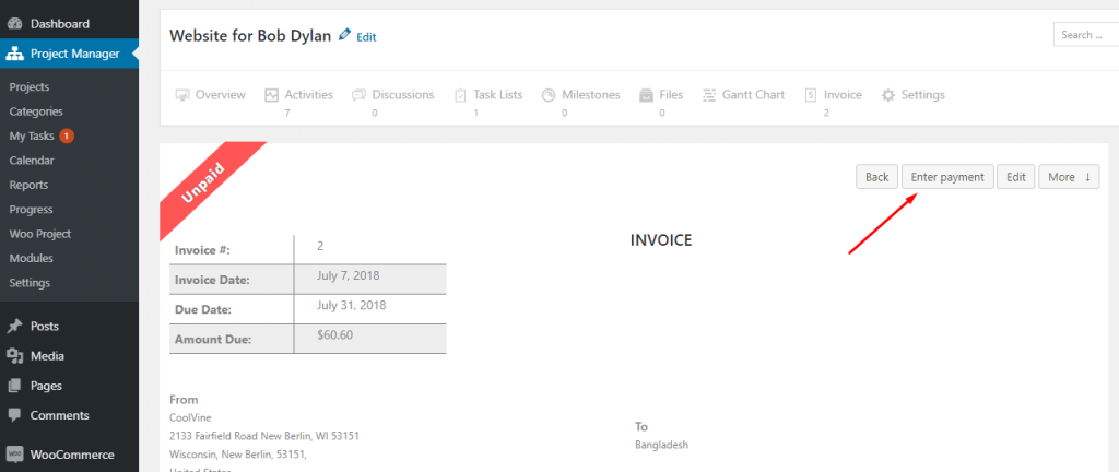 mark an invoice as paid