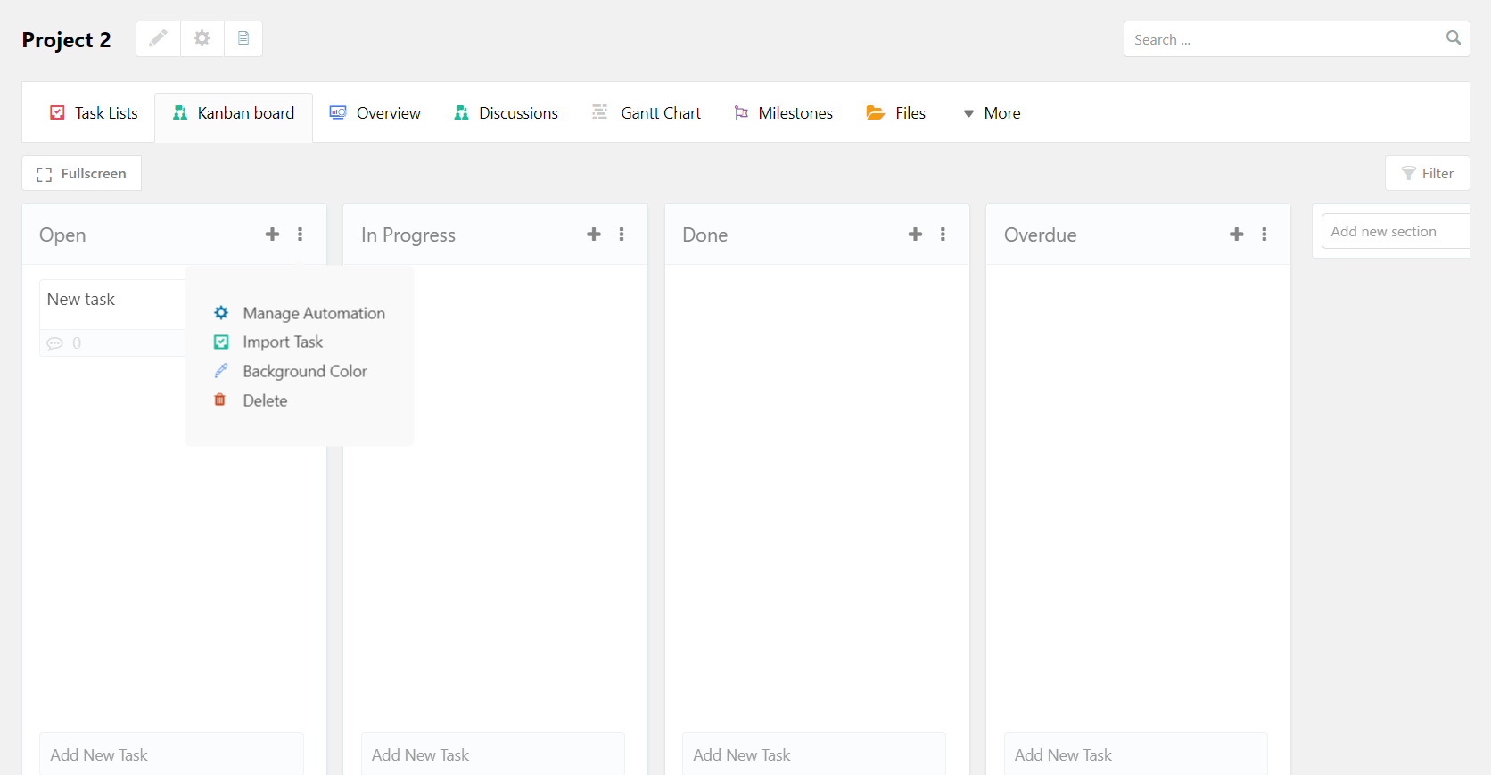 Kanban board in WP Project Manager