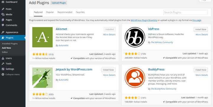 screenshot of wordpress plugin dashboard- Best WordPress Plugins for Blogs