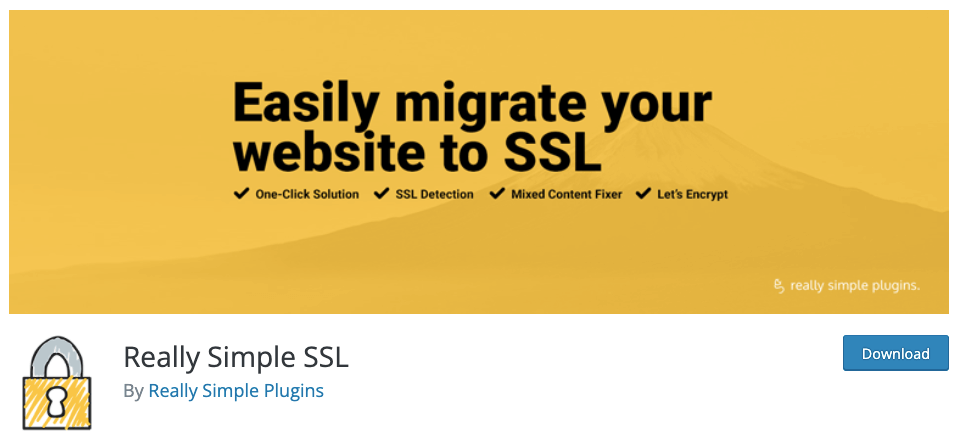 This is a screenshot of the really simple ssl plugin from WordPress.org
