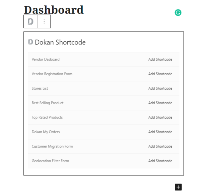 Dokan Shortcodes