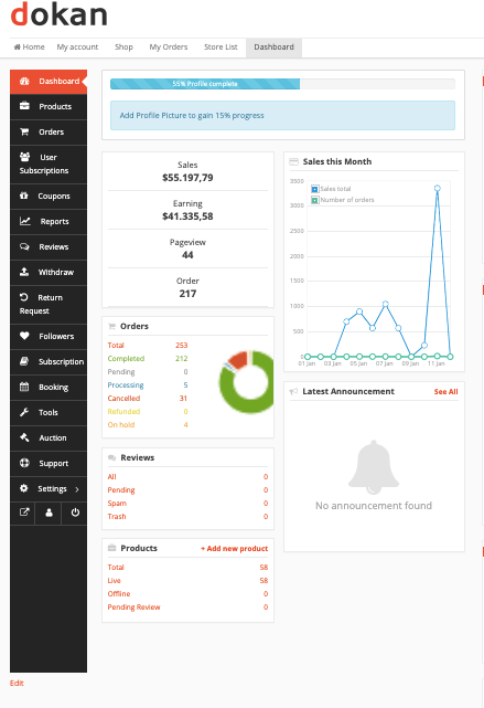 This is an image for dokan seller dashboard