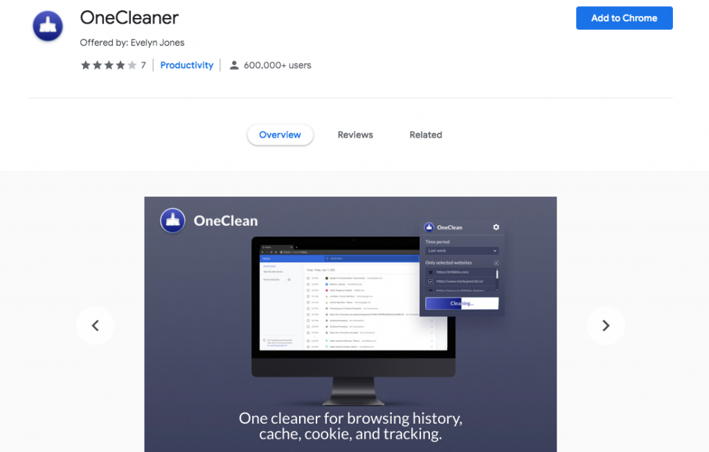 OneCleaner Chrome extension