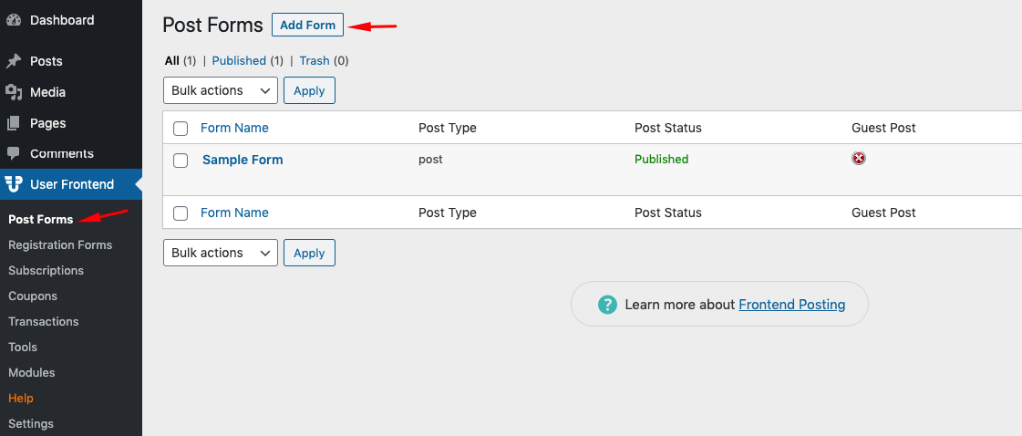 Create post forms