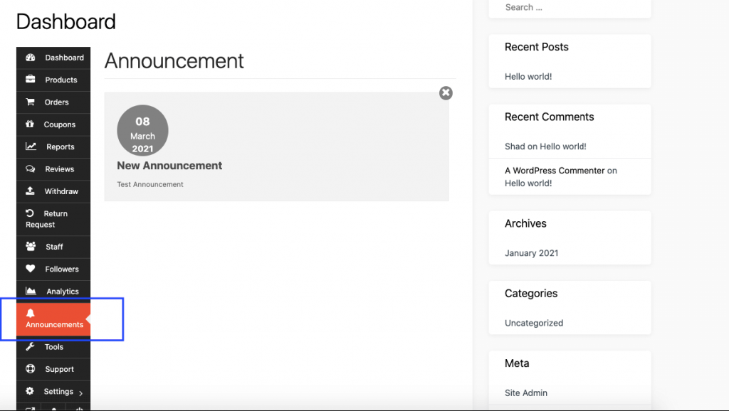this is a screenshot of Frontend