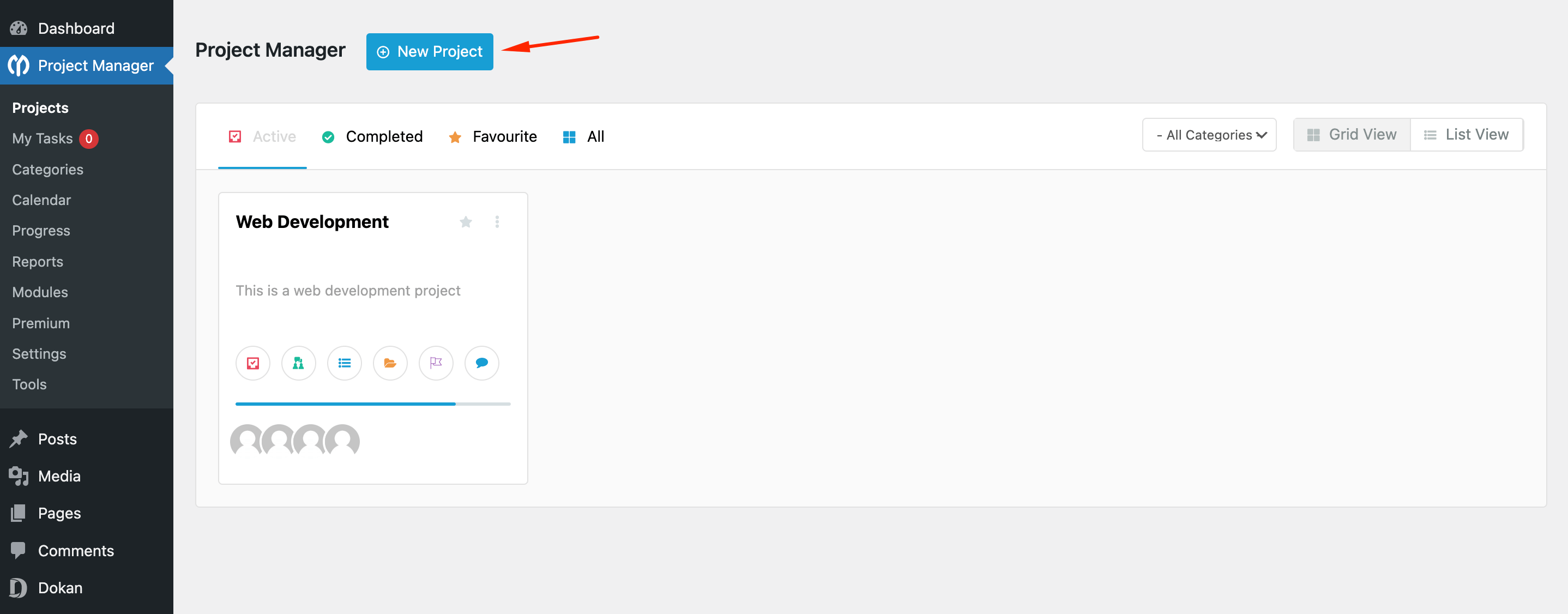 This is a screenshot of how to add a Add New Project