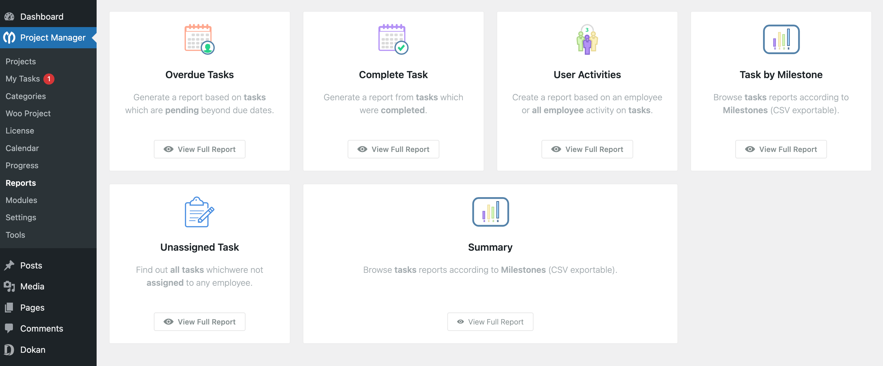 This a screenshot of project reports
