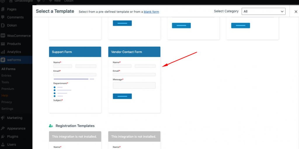 This image shows how to Create Registration Form