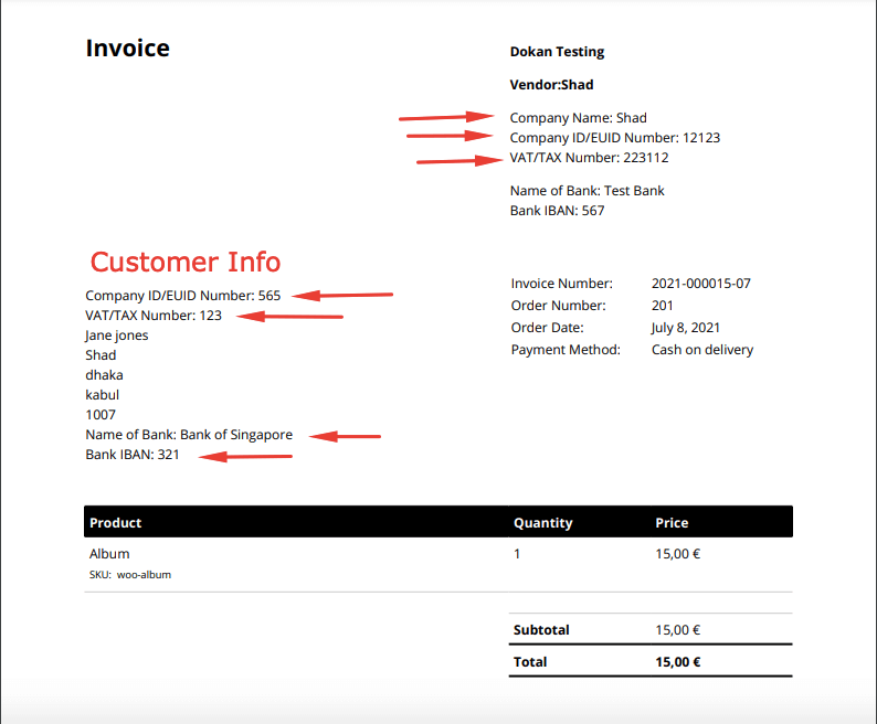 this is a screenshot of  PDf invoice