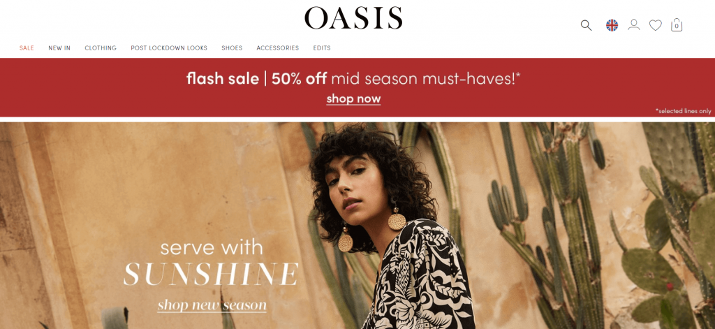 A screenshot of oasis- Omni Channel Examples