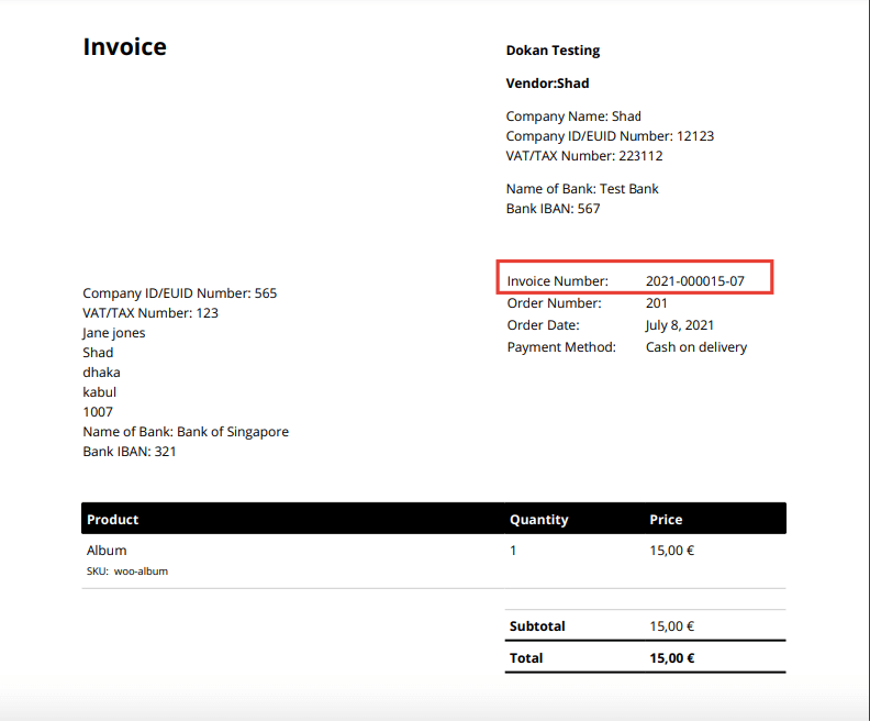 this is a screenshot of  pdf invoice for vendors