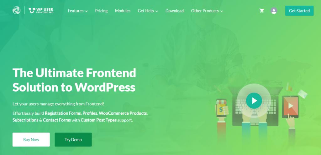 WP User Frontend Pro to build your membership website