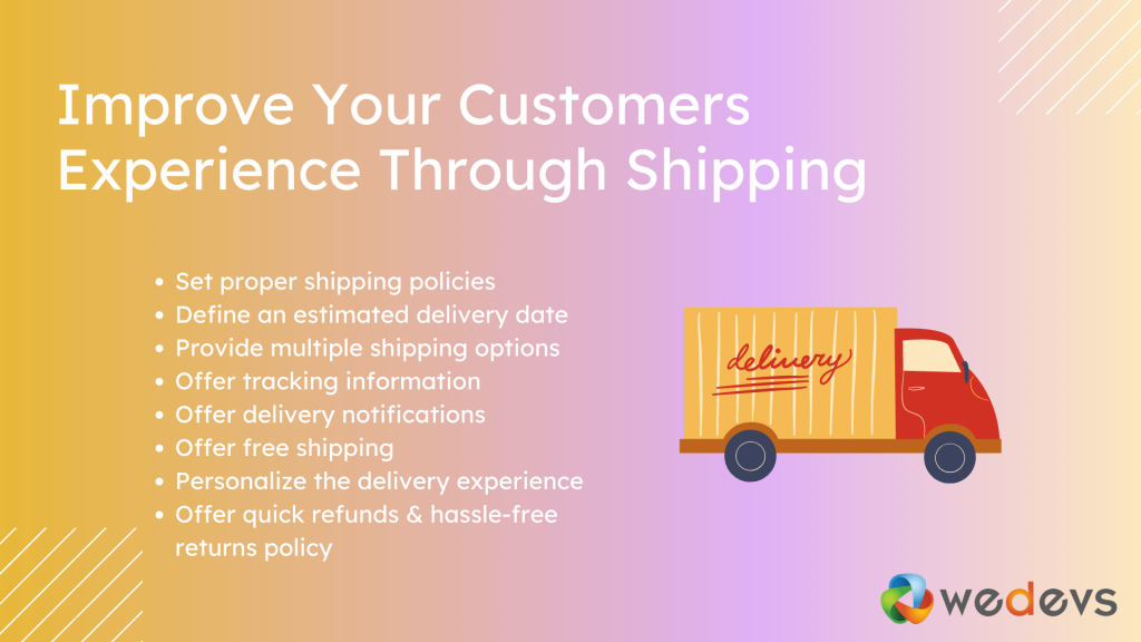 An illustration to describe how to improve your customers' experience through shipping
