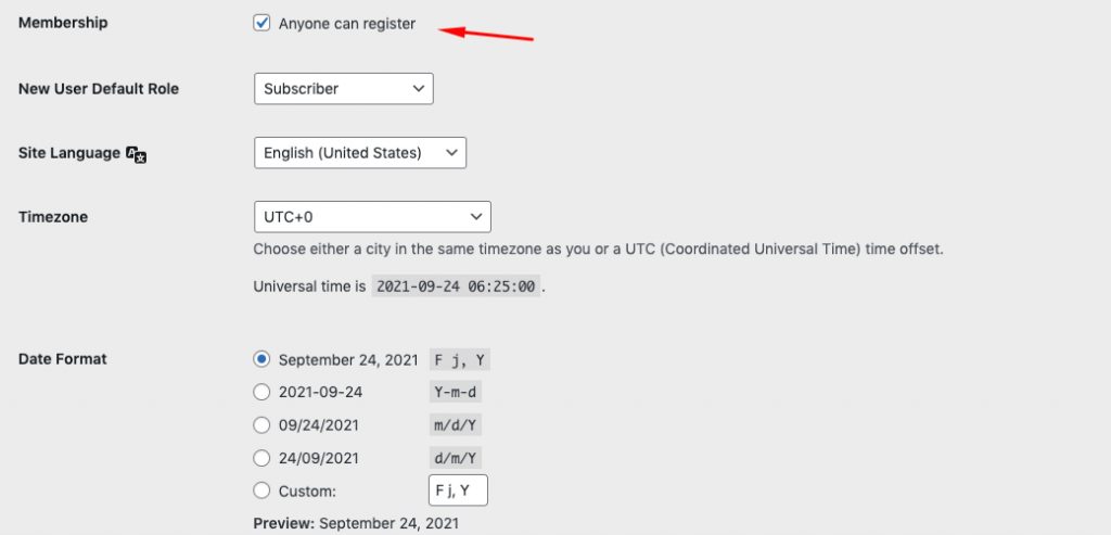 General WordPress Settings