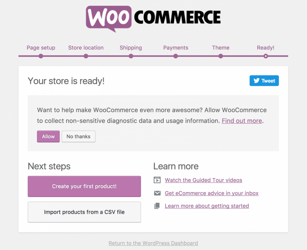 WooCommerce settings