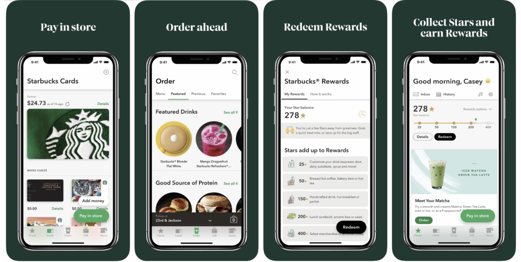 Starbucks Mobile App interface