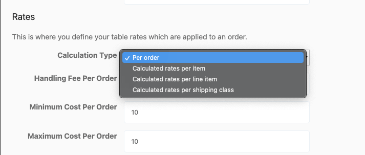 this is a screenshot of calculation type