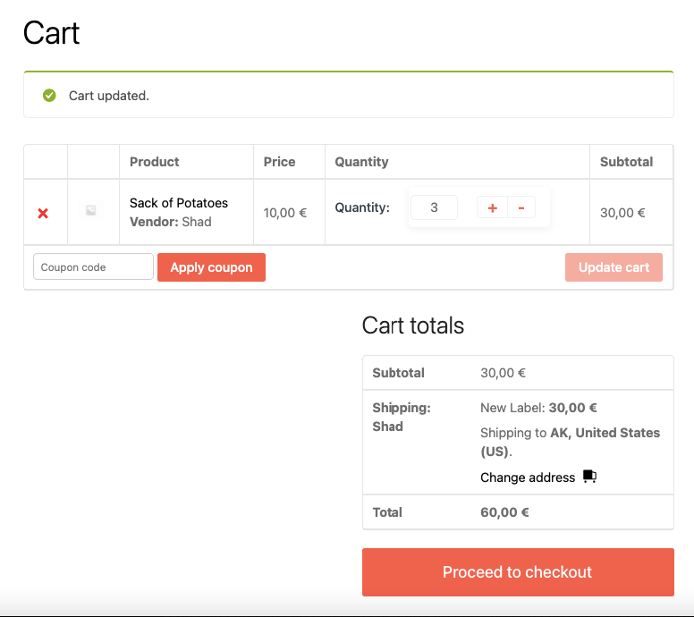 this is a screenshot of checkout for per order