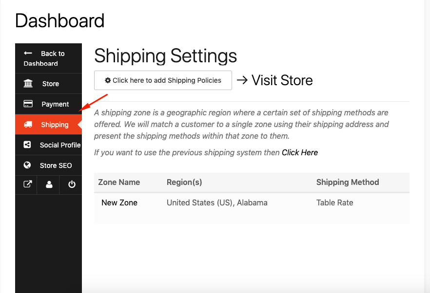 Configure Table Rate Shipping Feature