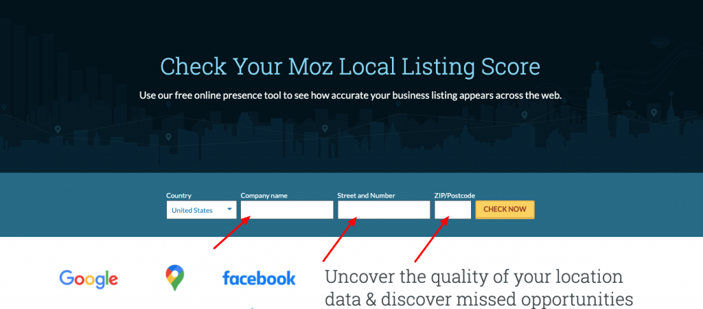 This image shows the Moz Local