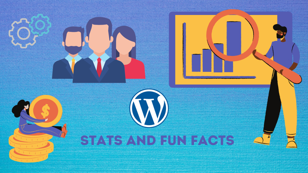 This image shows a man is finding WordPress latest stats and fun facts