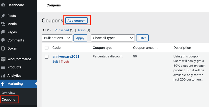 How to create a WooCommerce coupon code