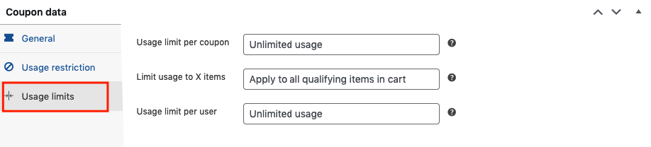 Setting up usage limits