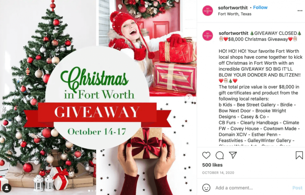 Christmas Marketing Ideas-Host a multi-network giveaway