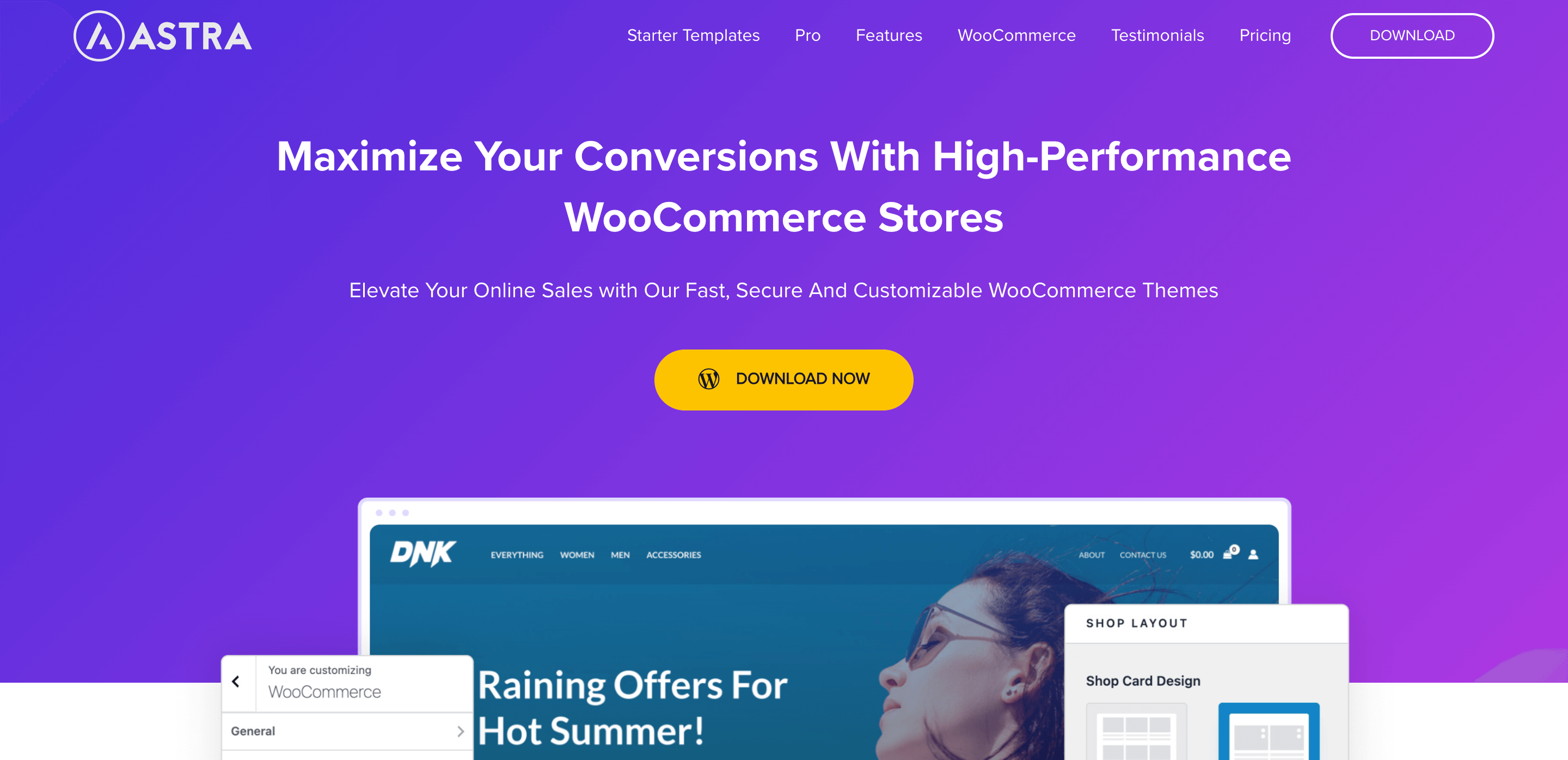 Astra theme homepage 