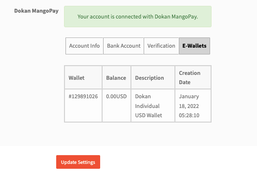 this is a screenshot of E-Wallet