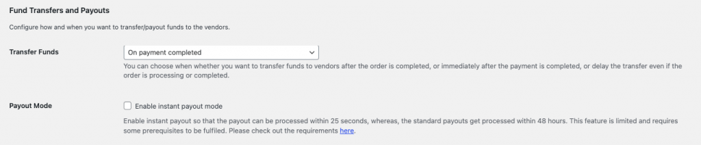 this is a screenshot of fund transfer and payouts