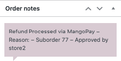 this is a screenshot of order notes for refund