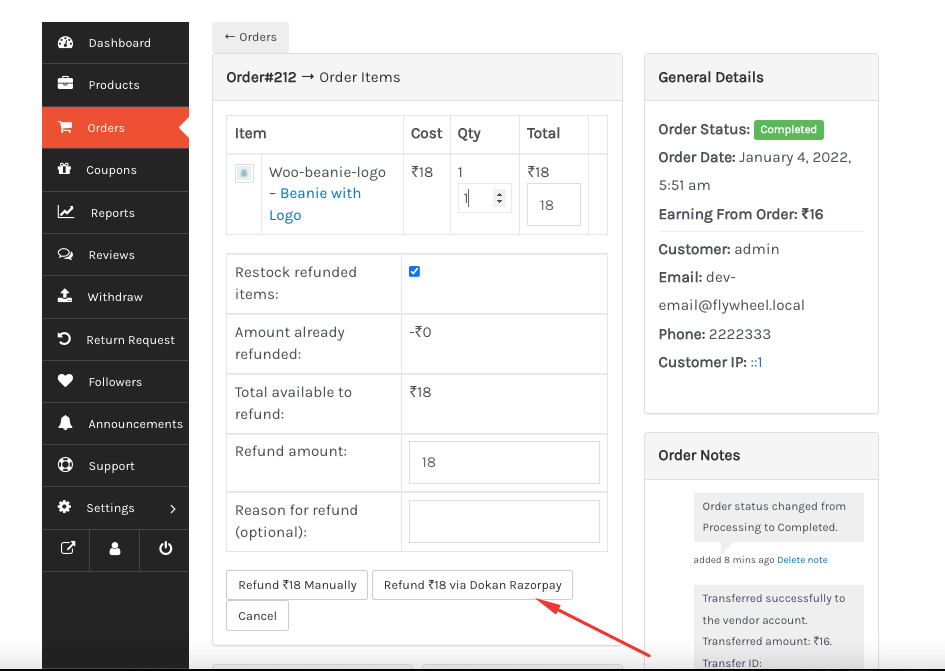 order refund_How to integrate Razorpay payment gateway