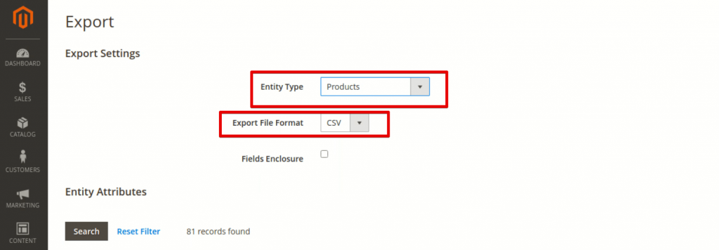 select CSV file