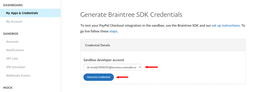 Generate credential 