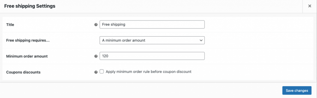 minimum order amount