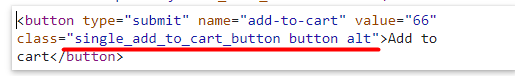 This is a screenshot of an HTML code of a button
