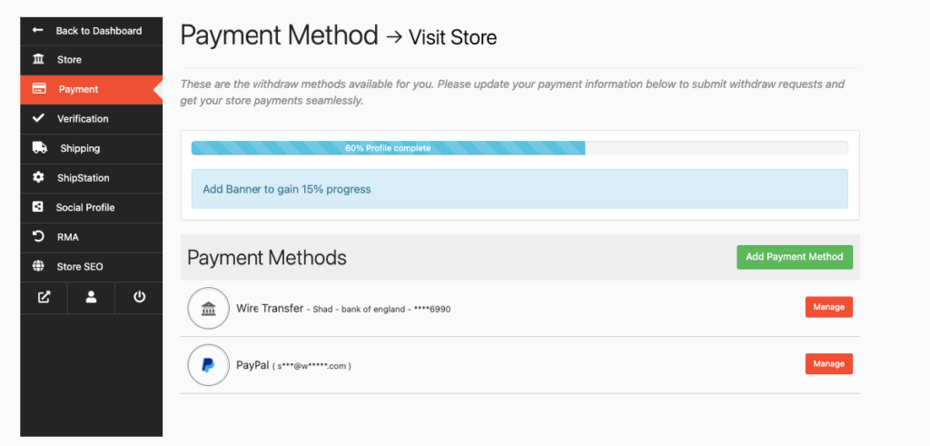 This image shows dokan payment option