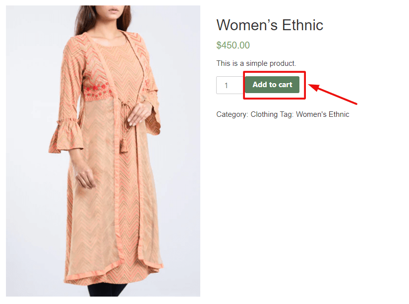 This image shows an eCommerce product with button color marked