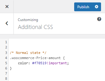 woocommerce price color css