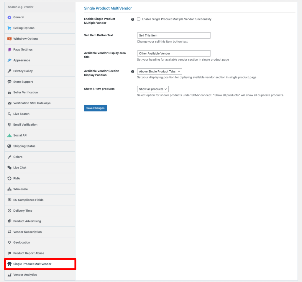 Single product multiple vendor Overview of Dokan settings