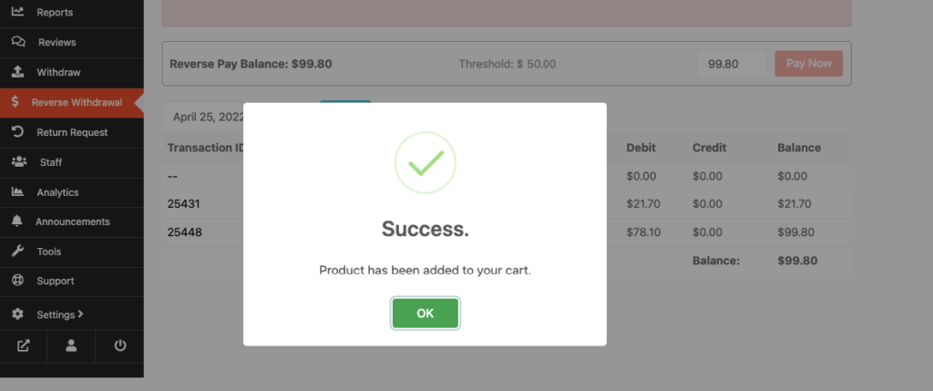 this is a screenshot of the product added to cart