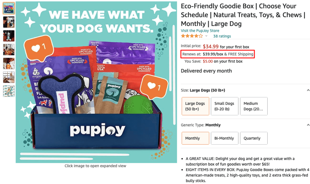 Amazon Dog Food Subscription Business