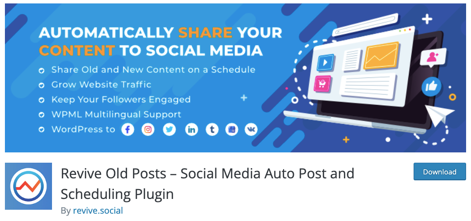 Revive Old Post- Social Media Auto Post and Scheduling Plugin