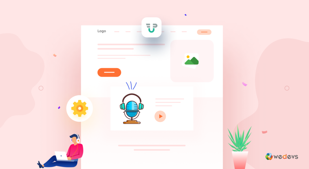 A Illustration on how to build a podcast website with WordPress